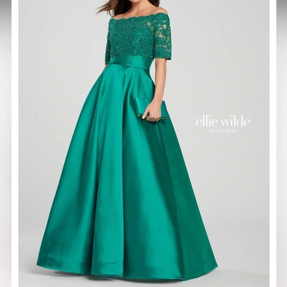 slim fit dress slacks ELLIE WILDE Emerald Prom Dress at XO by Sophia's